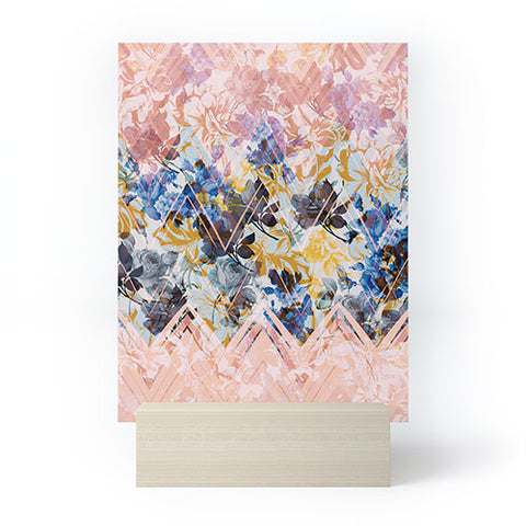 Marta Barragan Camarasa Spring Floral on a geometric background Mini Art Print