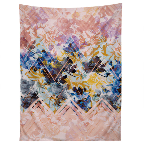 Marta Barragan Camarasa Spring Floral on a geometric background Tapestry