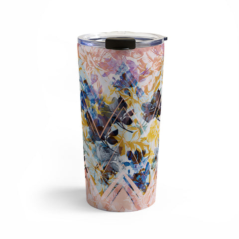 Marta Barragan Camarasa Spring Floral on a geometric background Travel Mug