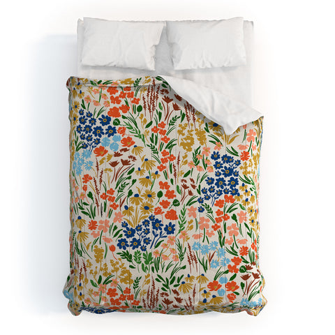 Marta Barragan Camarasa Spring flowery meadow Comforter