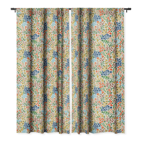 Marta Barragan Camarasa Spring flowery meadow Blackout Window Curtain