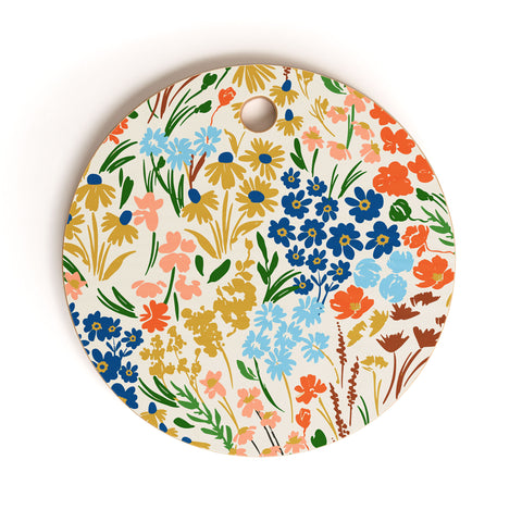 Marta Barragan Camarasa Spring flowery meadow Cutting Board Round