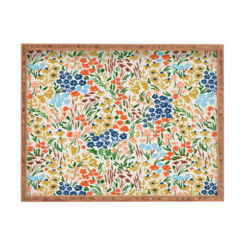 Marta Barragan Camarasa Spring flowery meadow Rectangular Tray