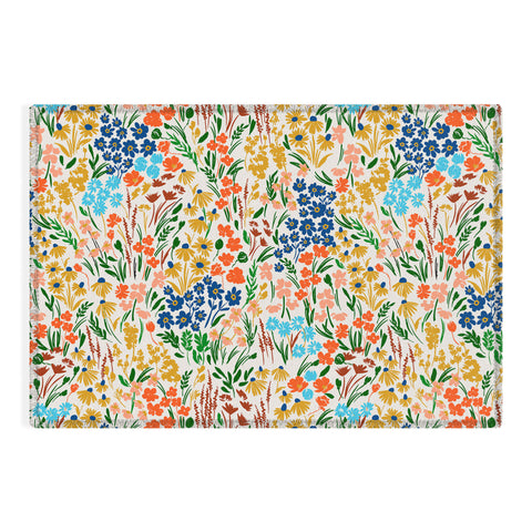 Marta Barragan Camarasa Spring flowery meadow Outdoor Rug