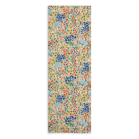 Marta Barragan Camarasa Spring flowery meadow Yoga Towel
