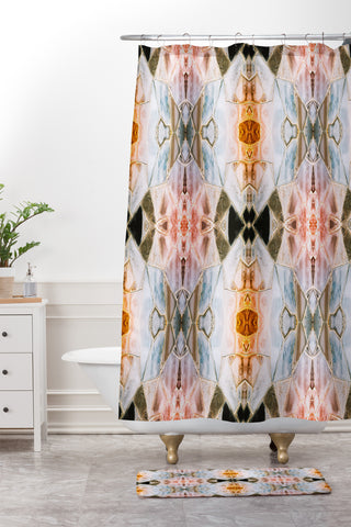 Marta Barragan Camarasa Stone pattern texture Shower Curtain And Mat