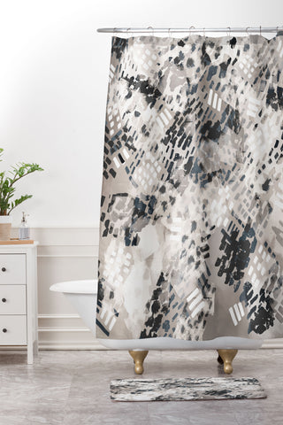 Marta Barragan Camarasa Strokes and brushstrokes I Shower Curtain And Mat