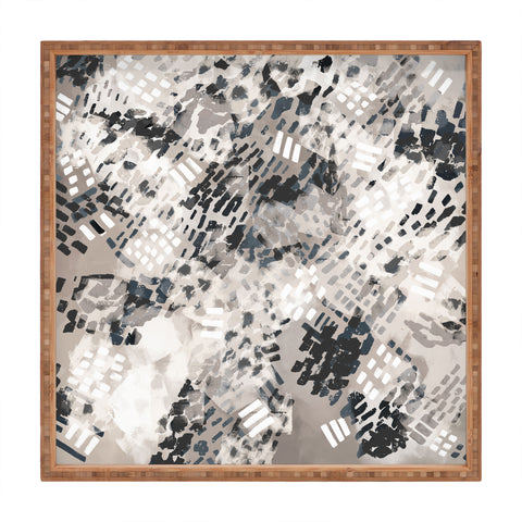 Marta Barragan Camarasa Strokes and brushstrokes I Square Tray