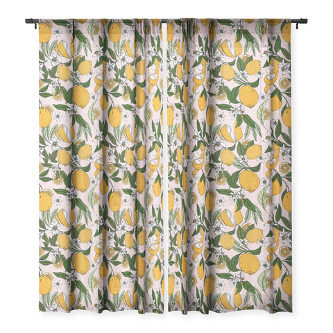 Marta Barragan Camarasa Succulent sweets oranges Sheer Window Curtain