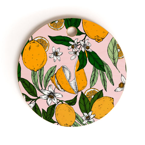 Marta Barragan Camarasa Succulent sweets oranges Cutting Board Round