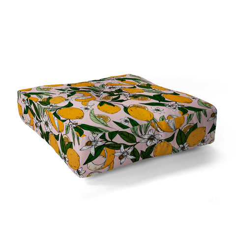Marta Barragan Camarasa Succulent sweets oranges Floor Pillow Square