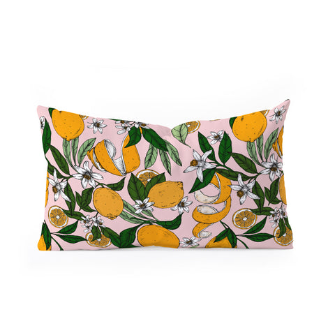 Marta Barragan Camarasa Succulent sweets oranges Oblong Throw Pillow