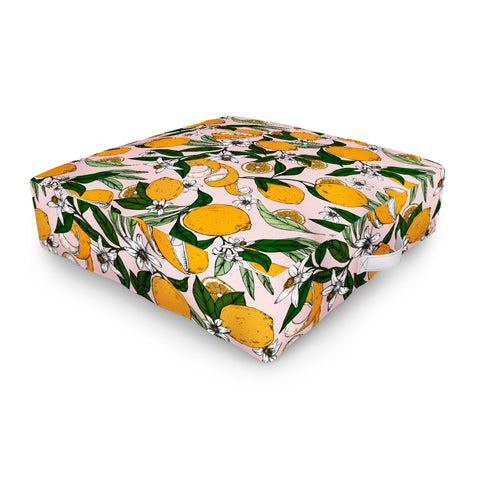 Marta Barragan Camarasa Succulent sweets oranges Outdoor Floor Cushion