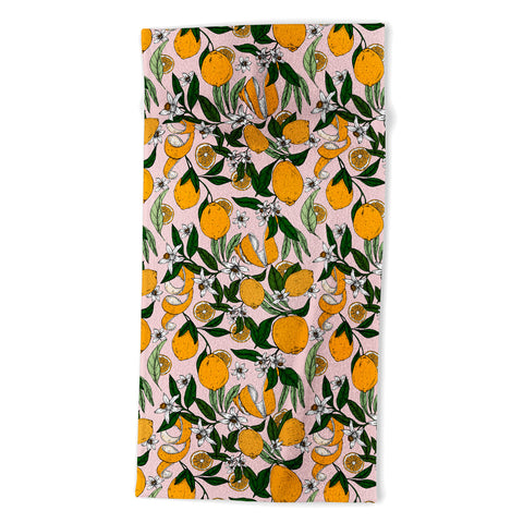 Marta Barragan Camarasa Succulent sweets oranges Beach Towel