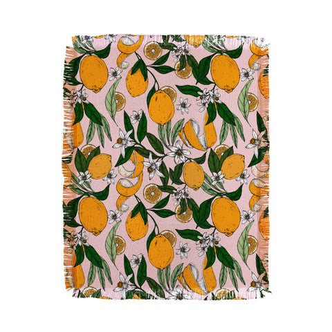 Marta Barragan Camarasa Succulent sweets oranges Throw Blanket