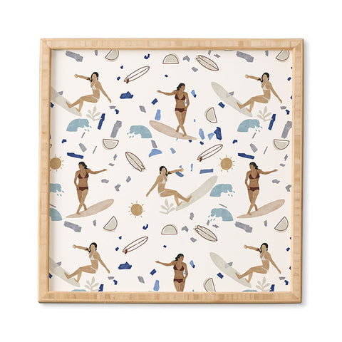 Marta Barragan Camarasa Surfing the terrazzo sea Framed Wall Art