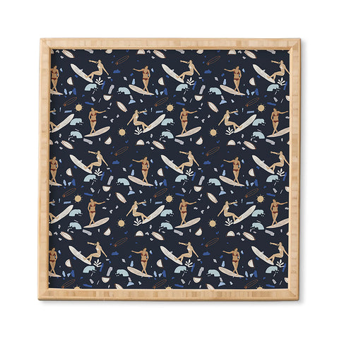 Marta Barragan Camarasa Surfing the terrazzo sea 2 Framed Wall Art