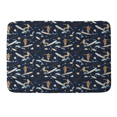 Marta Barragan Camarasa Surfing the terrazzo sea 2 Memory Foam Bath Mat
