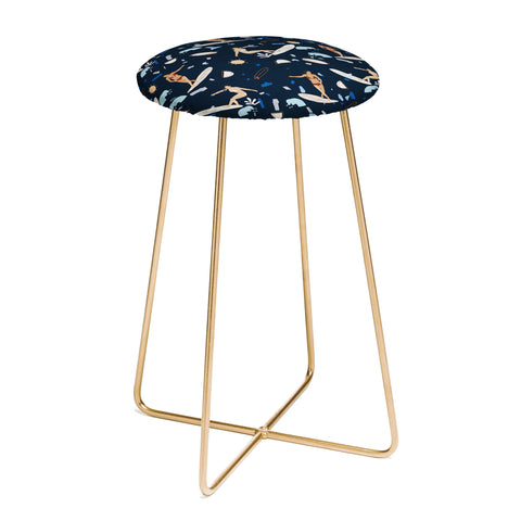 Marta Barragan Camarasa Surfing the terrazzo sea 2 Counter Stool