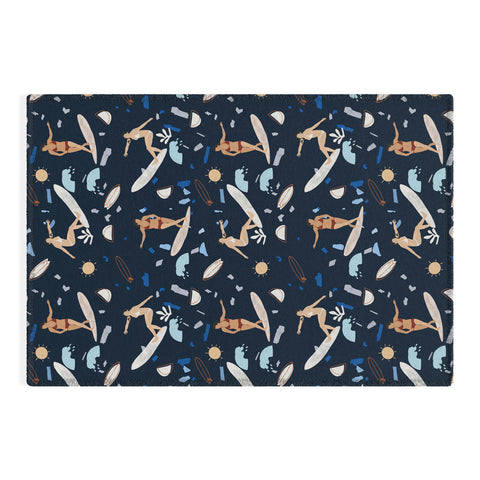 Marta Barragan Camarasa Surfing the terrazzo sea 2 Outdoor Rug