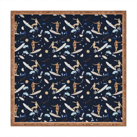 Marta Barragan Camarasa Surfing the terrazzo sea 2 Square Tray