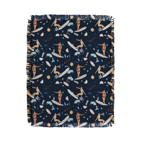 Marta Barragan Camarasa Surfing the terrazzo sea 2 Throw Blanket
