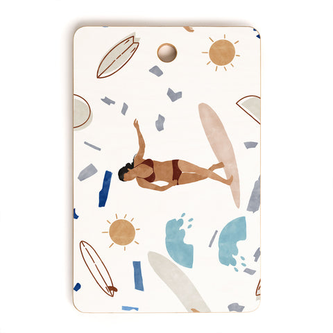 Marta Barragan Camarasa Surfing the terrazzo sea Cutting Board Rectangle