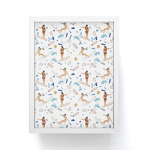 Marta Barragan Camarasa Surfing the terrazzo sea Framed Mini Art Print