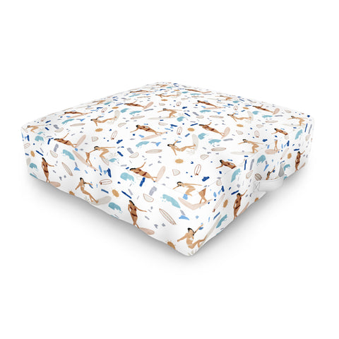 Marta Barragan Camarasa Surfing the terrazzo sea Outdoor Floor Cushion