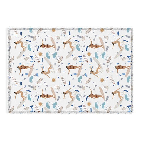 Marta Barragan Camarasa Surfing the terrazzo sea Outdoor Rug