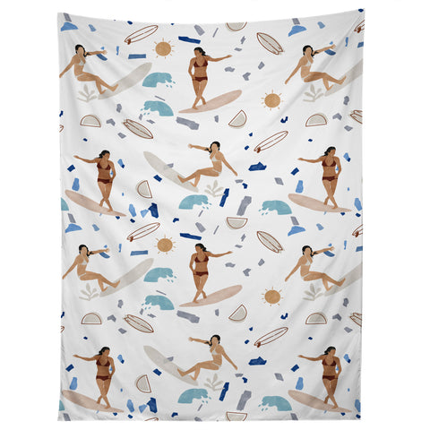 Marta Barragan Camarasa Surfing the terrazzo sea Tapestry