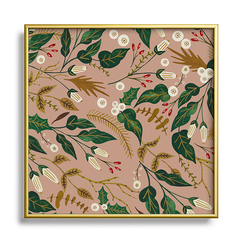 Marta Barragan Camarasa Sweet winter garden Square Metal Framed Art Print