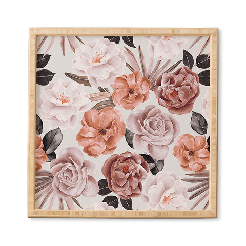 Marta Barragan Camarasa Terracotta Flowered Garden Framed Wall Art
