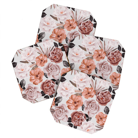 Marta Barragan Camarasa Terracotta Flowered Garden Coaster Set