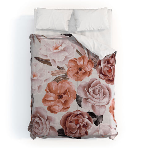 Marta Barragan Camarasa Terracotta Flowered Garden Comforter