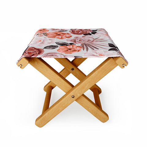 Marta Barragan Camarasa Terracotta Flowered Garden Folding Stool