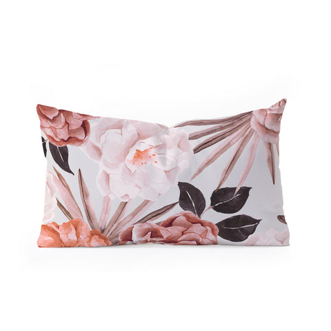 Marta Barragan Camarasa Terracotta Flowered Garden Oblong Throw Pillow