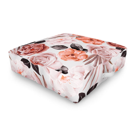 Marta Barragan Camarasa Terracotta Flowered Garden Outdoor Floor Cushion