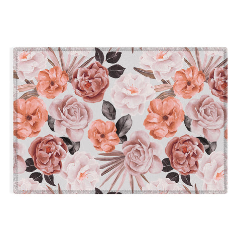 Marta Barragan Camarasa Terracotta Flowered Garden Outdoor Rug