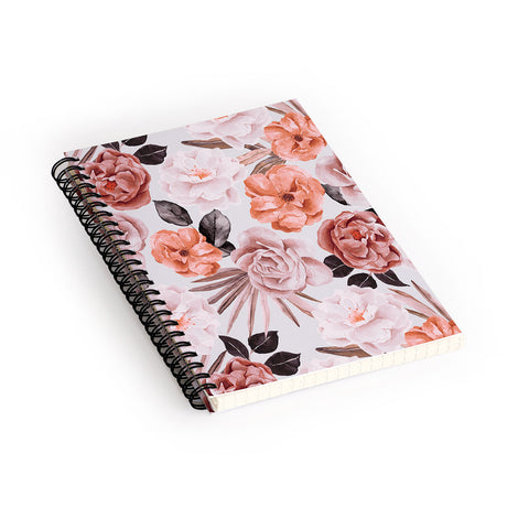 Marta Barragan Camarasa Terracotta Flowered Garden Spiral Notebook