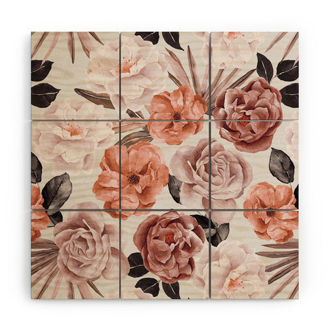 Marta Barragan Camarasa Terracotta Flowered Garden Wood Wall Mural
