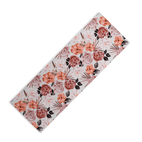 Marta Barragan Camarasa Terracotta Flowered Garden Yoga Mat