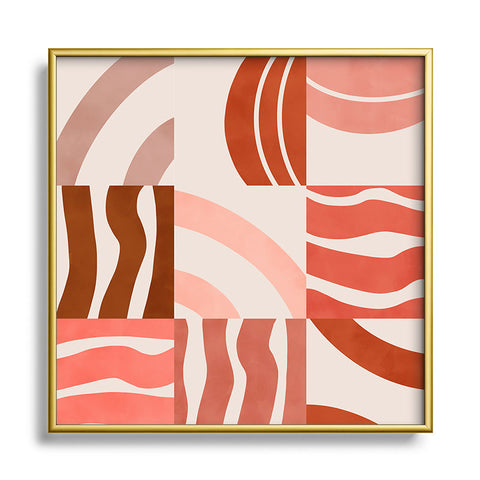 Marta Barragan Camarasa Terracotta modern shapes Square Metal Framed Art Print