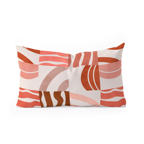 Marta Barragan Camarasa Terracotta modern shapes Oblong Throw Pillow