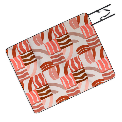 Marta Barragan Camarasa Terracotta modern shapes Picnic Blanket