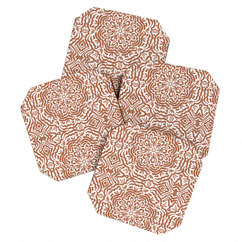 Marta Barragan Camarasa Terracotta strokes pattern Coaster Set