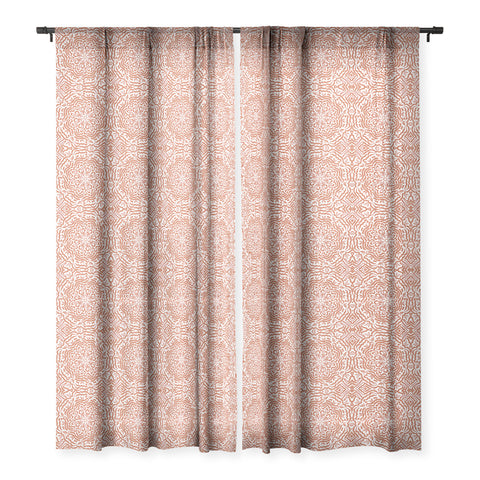 Marta Barragan Camarasa Terracotta strokes pattern Sheer Window Curtain