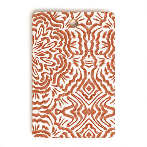 Marta Barragan Camarasa Terracotta strokes pattern Cutting Board Rectangle