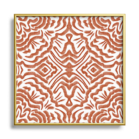 Marta Barragan Camarasa Terracotta strokes pattern Square Metal Framed Art Print