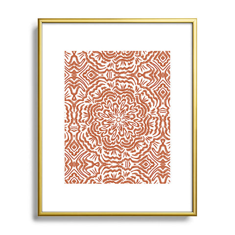 Marta Barragan Camarasa Terracotta strokes pattern Metal Framed Art Print